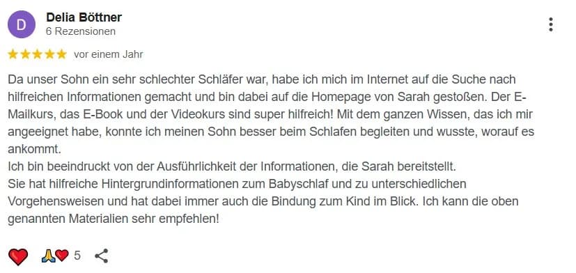 Google-Rezension 1 von 36 für Babyschlummerland