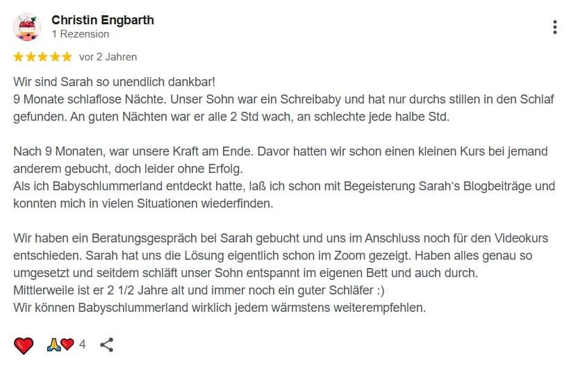 Google-Rezension 26 von 36 für Babyschlummerland