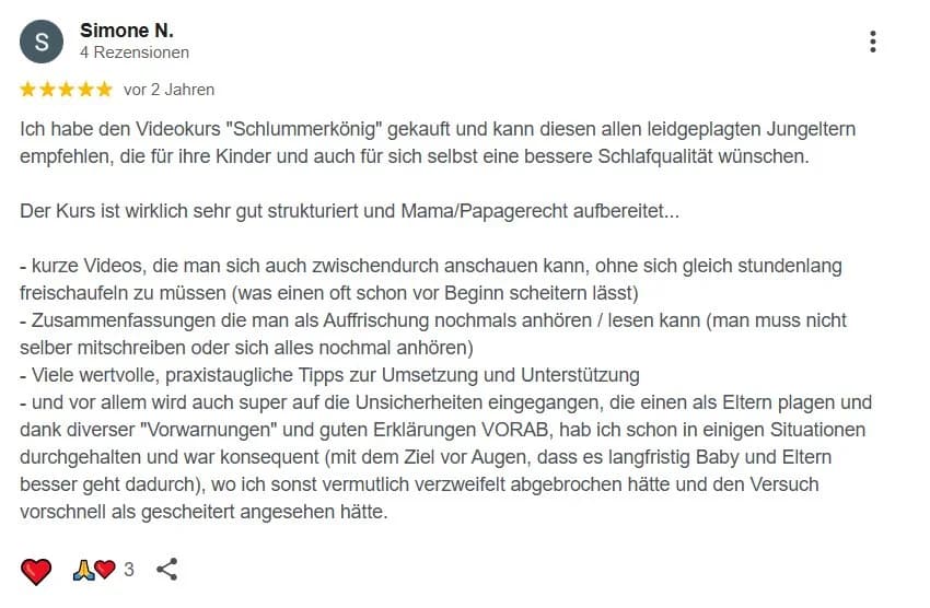 Google-Rezension 31 von 36 für Babyschlummerland